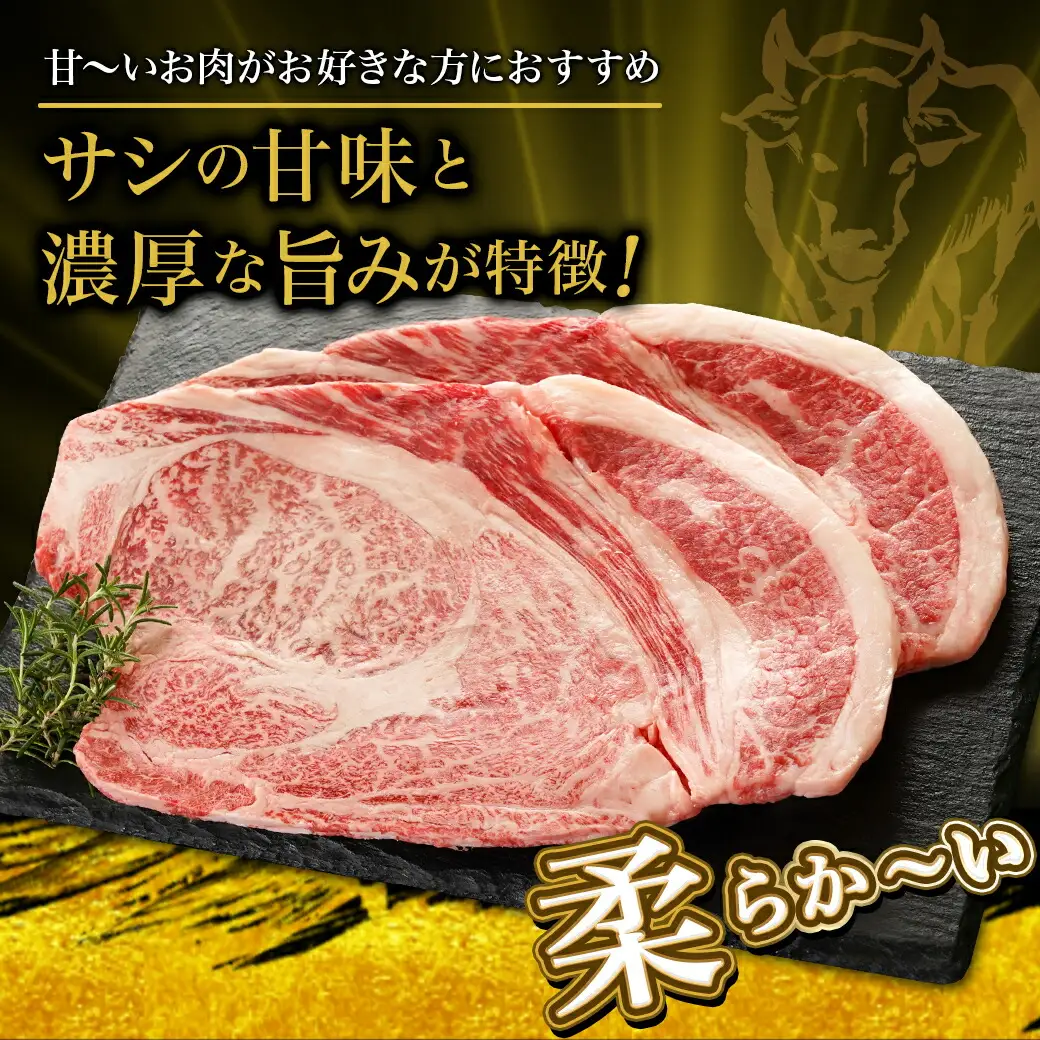 宮崎牛肩ロースステーキ250g×2枚〔16-8903〕_(都城市) 宮崎県産 宮崎牛 肩ロース ステーキ 甘～いお肉 サシの甘味 濃厚な旨み わさび醤油 霜降り コク