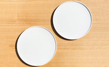 有田焼 シンプルモダンプレート 2枚セット 白マット【あや千】食器 器 うつわ おしゃれ 取り皿 パン皿 デザート皿 ケーキ フルーツ A22-32 