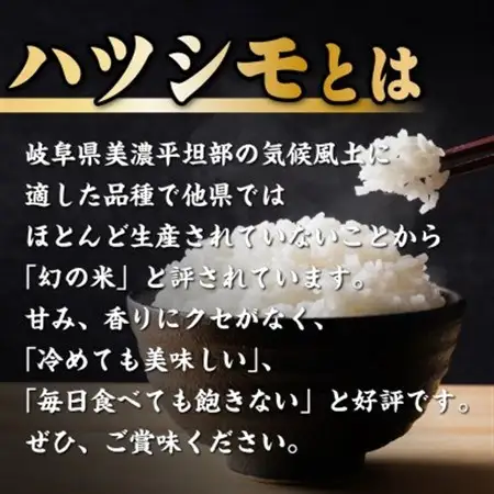 【2ヵ月毎定期便】岐阜県産ハツシモ　10kg(精米5kg×2袋)全6回_ 精米 米   定期便 定期便  _【4059936】