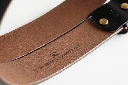 E STREET LEATHER ホーウィン・クロムエクセル 茶芯革 レザーベルト ブラック（30インチ 76.5cm） 【star006-1-01】
