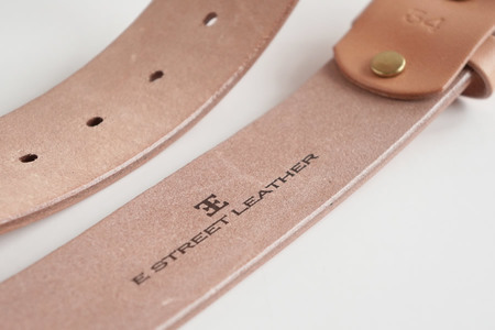 E STREET LEATHER グレージングベンズ 4cm幅 極厚レザーベルト ナチュラル（30インチ 76.5cm) 【star008-1-01】