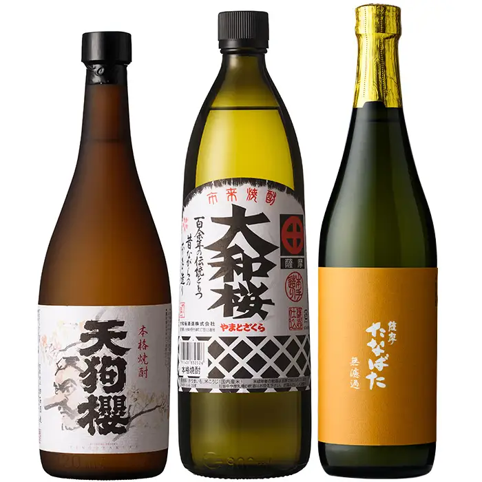 芋焼酎「たなばた無濾過」「天狗櫻」720ml「大和桜」900ml 各1本 計3本【00-023-01】