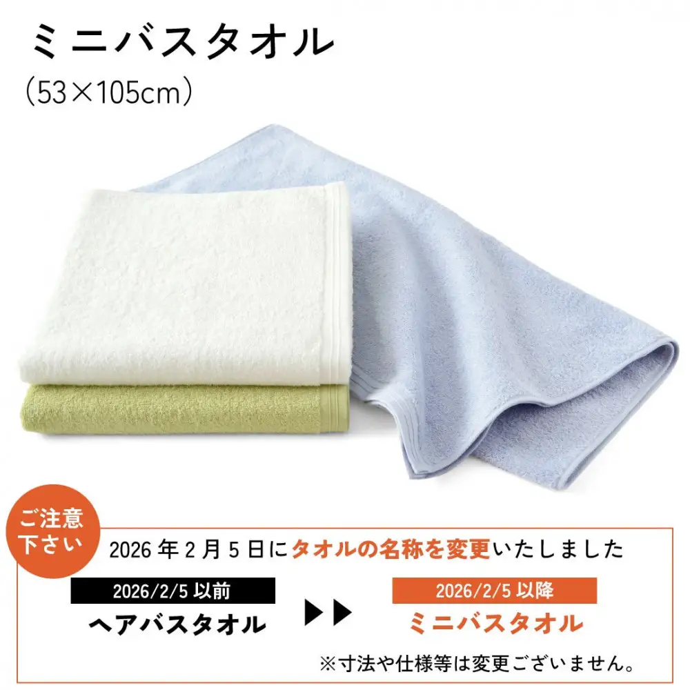 【1秒タオル】ホットマンカラー12 ミニバスタオル2枚セット