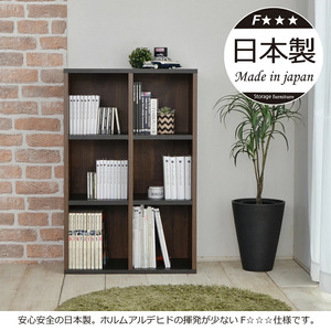 幅60cm カントリー風絵本棚 CR-9060オープン ブラウン 本棚 家具 [D-18804_02]