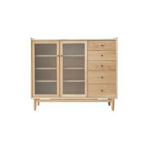 旭川家具 MUKU工房オリジナル ジャム サイドボード 120 北海道ナラ 【 国産 無垢 インテリア 木製 収納 ナチュラル キャビネット サイドボード リビング ダイニング 北海道 】 _04569