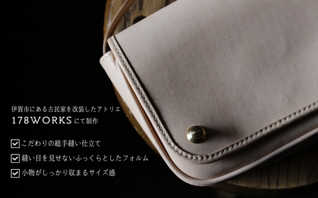 伊賀牛革ショルダーバッグ＜ステッチ：色選択可＞【work0005】