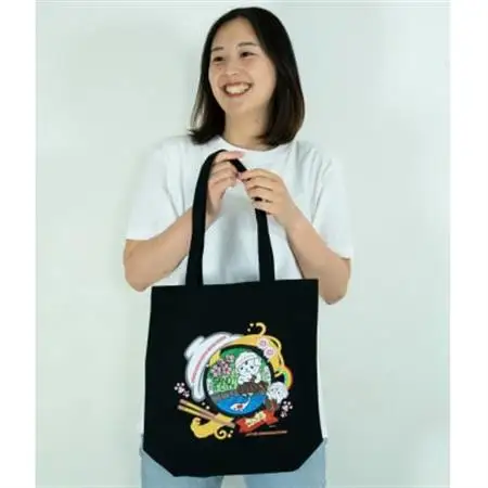 佐野市 マンホールトートバッグ(さのまる) ブラック_装飾品・工芸品 トートバッグ・ショルダーバッグ 鞄・バッグ かばん カバン_【1534729】