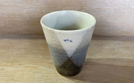 【瀬戸焼】酸化志野釉かけ分け柄　タンブラー　中【生宝陶苑】/  湯呑 ビール グラス [BBBW005]
