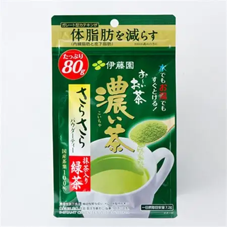 【機能性表示食品】お～いお茶 濃い茶 さらさら抹茶入り緑茶 80g×6袋_飲料・ドリンク 茶葉・ティーバッグ 茶 _【1550019】