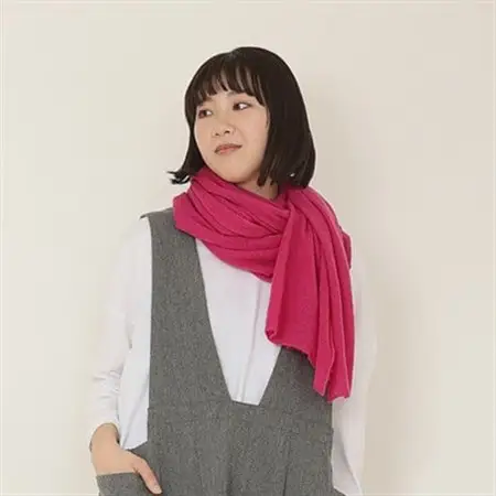 【 OTA KNIT 】ふわふわガーゼ  ファーカシミヤ  ショール(ローズ)_装飾品・工芸品 ショール・ストール 服飾小物 _【1568329】