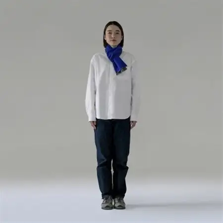 【 OTA KNIT 】TRAVEL SCARF トラベルマフラー(無地 ブルー × グレー)_装飾品・工芸品 マフラー・手袋 服飾小物 _【1568540】