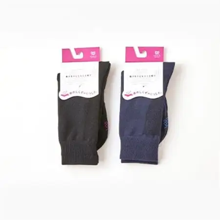 疲れしらずのくつした(クルー丈)ネイビーとブラックの2足セット 25-27cm_装飾品・工芸品  服飾小物 _【1087652】