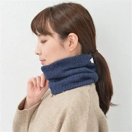 日本製 ネックウォーマー 内側 シルク ネックカバー インク (3920-7499)_装飾品・工芸品  服飾小物 _【1257837】