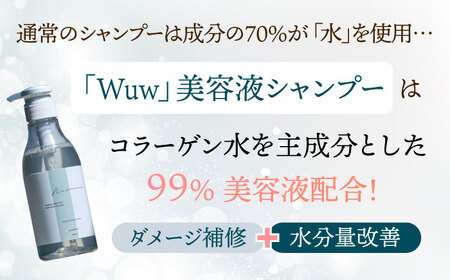 【4回定期便】美容液シャンプー＆トリートメント「Wuw」フルーツフローラルの香り 400mlセット 桂川町/株式会社studio.FELIZ [ADBU015] トリートメント ダメージケア ヘアケア シャンプー セット 定期便