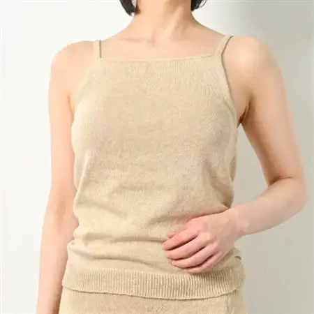 日本製 オーガニックコットン ゆるふわ キャミ M-L 無縫製 ナチュラル (6662-7622)_装飾品・工芸品 女性・レディース 洋服 _【1324144】