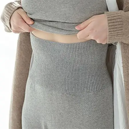 日本製 オーガニックコットン レギンスパンツ 天然繊維 無縫製 グレー (617-7546)_装飾品・工芸品 女性・レディース 洋服 _【1324702】