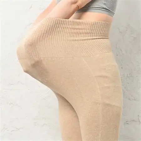 日本製 オーガニックコットン レギンスパンツ 天然繊維 無縫製 ナチュラル (617-7548)_装飾品・工芸品 女性・レディース 洋服 _【1324719】