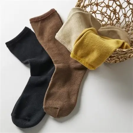【With Knit】裏返しオーガニックコットンソックス(ブラウン)1足/NSGK22-06_装飾品・工芸品  洋服 _【1394685】