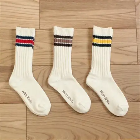 裏返しローゲージリブコットンソックス(レッド・M)1足/NSGK23-15-2_装飾品・工芸品  服飾小物 _【1447550】