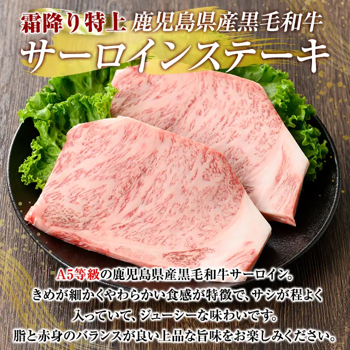 K-318-A 鹿児島県産黒毛和牛＜A5等級＞霜降り特上サーロインステーキ(計400g・200g×2枚)【ビーフ倉薗】霧島市 牛肉 ステーキ ステーキ肉 国産 鹿児島県産 黒毛和牛 肉 精肉 牛