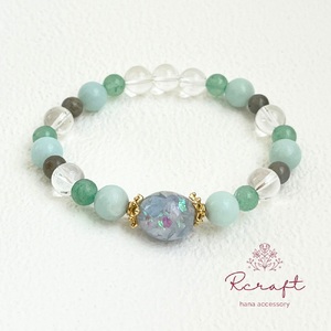 紫陽花のモチーフ×天然石ブレスレット [1460]