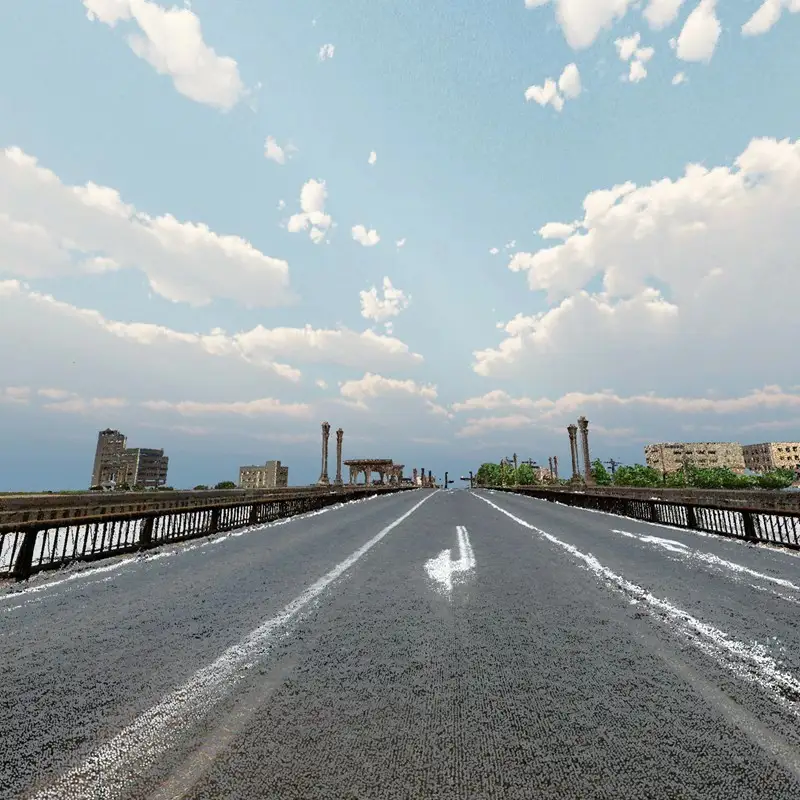 【3D点群データ】飯塚市 風景 街並みデータ (遠賀川流域と橋)【J5-016】