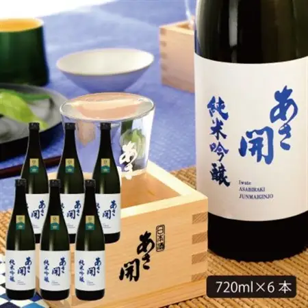 ★あさ開★純米吟醸白ラベル　720ml×6本_酒・アルコール 純米吟醸 日本酒 sake サケ_【1563497】
