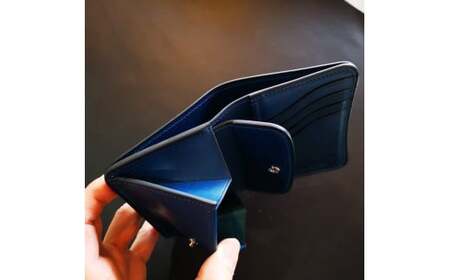 本革ミドルウォレット　LI002-MW-BL イタリアンレザー レザー 本革 革小物 多機能 収納 コンパクト プレゼント 贈り物 ギフト