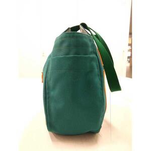 【競走馬調教用ゼッケン使用：ゼッケンバッグ】　トートバッグＬ【1-緑色ゼッケン×橙文字】