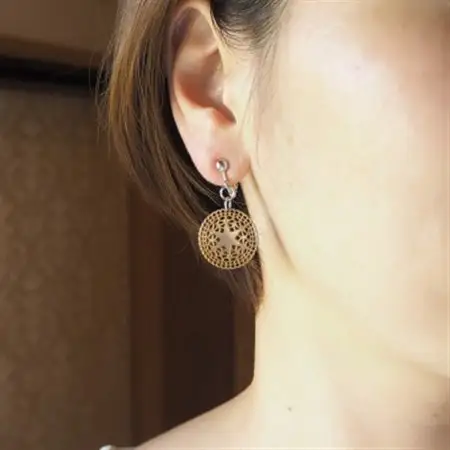 茶蝶貝「ベツレヘムパール風」イヤリング_装飾品・工芸品 ピアス・イヤリング アクセサリー _【1231826】