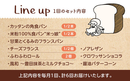 【6回定期便】 卵不使用！厳選詰め合わせ 10個セット ( 食パン 菓子 惣菜パン) 【パンの店 カッタン】 パン 人気 大人気[MEJ007]