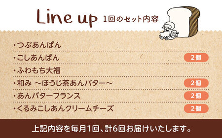 【6回定期便】 あんこ好きの食べ比べ 10個セット 【パンの店 カッタン】 パン あんぱん 大人気店[MEJ011]