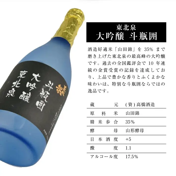 東北泉 大吟醸 斗瓶囲 720ml×1本 化粧箱入 高橋酒造 山形県 遊佐町 庄内 日本酒 酒 お酒 清酒 大吟醸酒 山田錦 家飲み 宅飲み おうち時間 [1481]