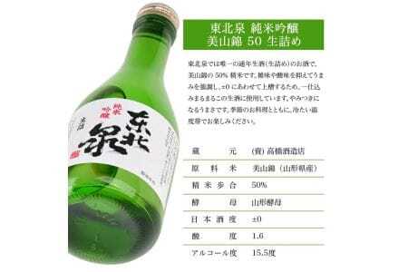 遊佐の生酒 300ml 2種類飲み比べ 6本セット 東北泉「純米吟醸 美山錦 生」 杉勇「吟醸 山田錦 生」 冷蔵便 ※離島発送不可 高橋酒造店 杉勇蕨岡酒造場 生酒 生詰め 純米吟醸酒 吟醸酒 山形県 遊佐町 庄内 日本酒 お酒 清酒 [1495]
