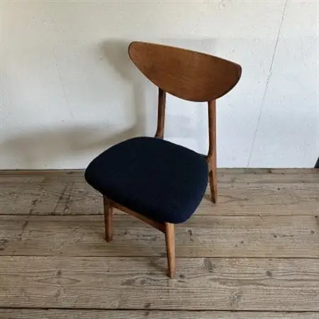 Karl Dining Chair ヘリンボーン ネイビー ダークブラウンフレーム【SWOF】_雑貨・日用品 椅子・チェア・ソファ 家具・インテリア _【1573464】