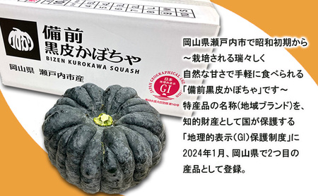 かぼちゃ 【数量限定】備前黒皮かぼちゃ 秀品 10kg (5～7玉) 