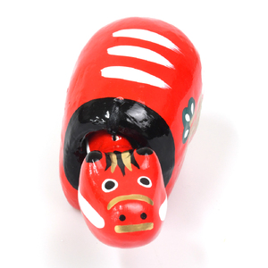 松竹梅べこ 赤｜赤ベコ アカベコ あかべこ 郷土玩具 会津 会津若松 お守り 魔除け 飾り物 ギフト 贈答 プレゼント 幸運 牛 [0850]