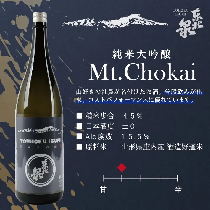 東北泉 純米大吟醸 Mt.Chokai 1800ml×2本セット 高橋酒造 山形県 遊佐町 庄内 鳥海山 日本酒 酒 お酒 清酒 セット品 家飲み 宅飲み おうち時間 [565]