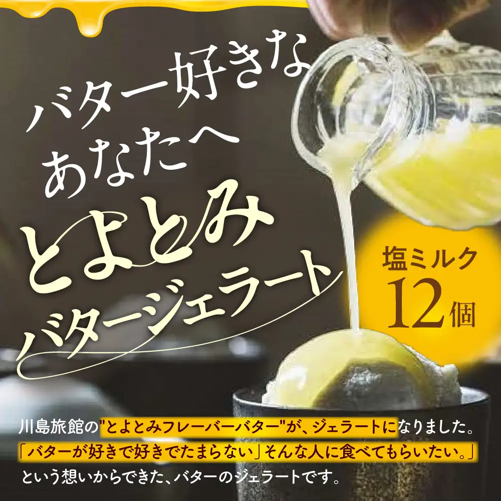 【定期便 3か月】とよとみバタージェラート 塩ミルク 12個セット