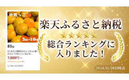 温州みかん 「小粒っこ」 4g (極早生・早生・中生・晩稲)【2S～3Sサイズおまかせ】【2026年10月中旬～2027年2月下旬までに順次発送】＜味好農園＞/温州 みかん 小玉 蜜柑 柑橘 みかん 極早生 早生 中生 晩稲 小粒 果物 フルーツ 【agy004-s-4】
