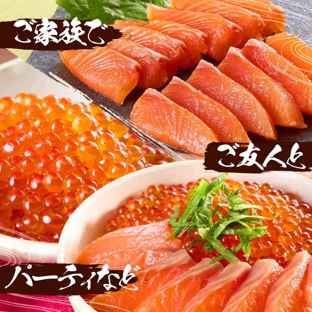 鮭親子丼セット【純標津産】2?3人前用 イクラ 北海道 人気 おすすめ サケ サーモン 魚卵 天然【配送不可地域：離島】【AV004】