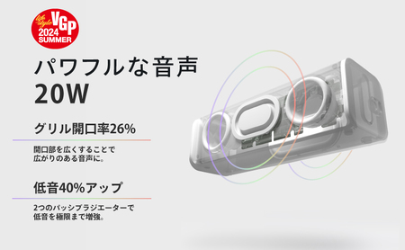 スピーカー FUNLOGY Portable2 white ポータブルスピーカー 防水 防塵