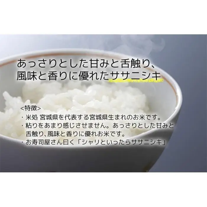 【ささにしき】新米 令和7年度産 精米 5kg（5kg×1袋）宮城県産【米 お米 こめ コメ ご飯 ごはん】