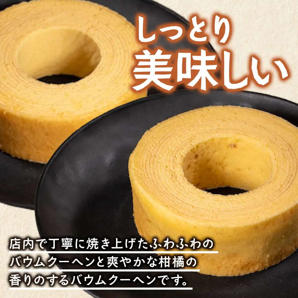 バウムクーヘン 2個セット ( プレーン ・ たんかん ) SH-714 ｜バウムクーヘン バームクーヘン スイーツ ケーキ 焼き菓子 洋菓子 お菓子 おかし おやつ デザート プレゼント 贈り物 ギフト 常温 鹿児島県 南大隅町 31℃LINE花子