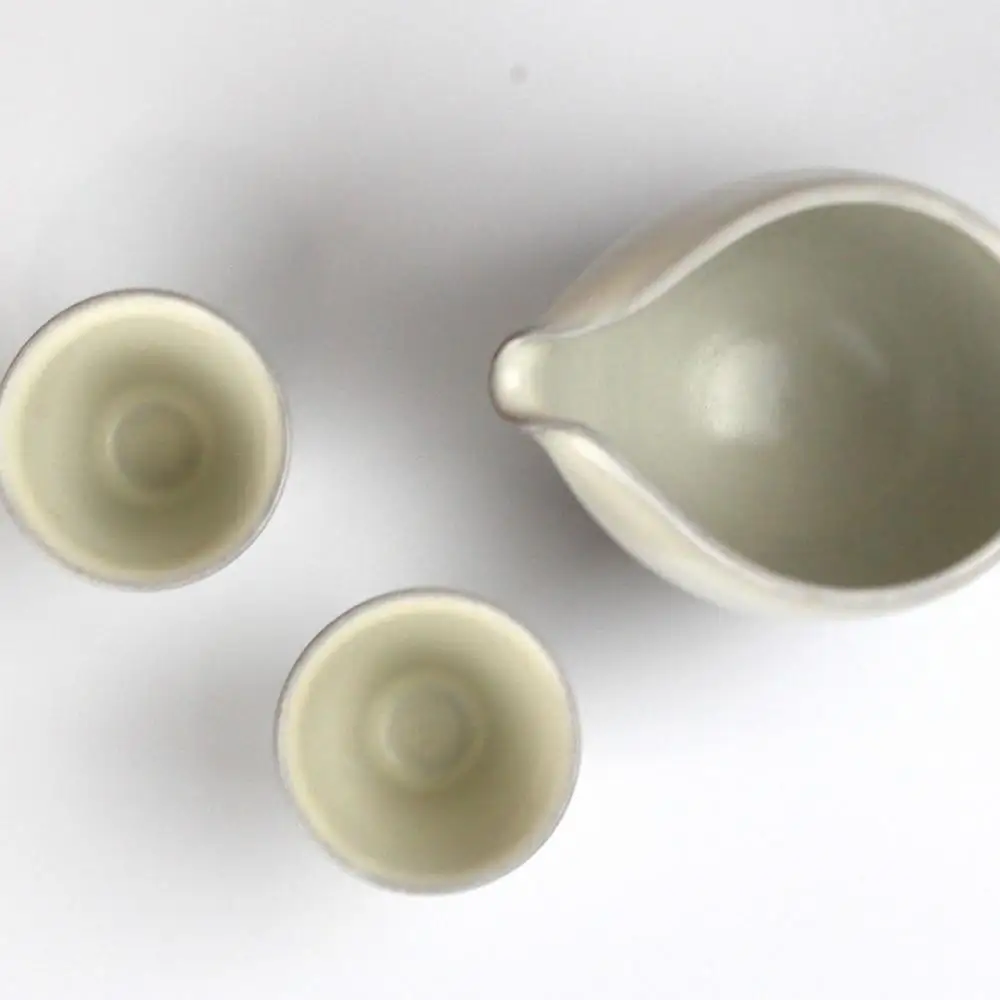 赤水窯　無名異冷酒器セット(白)