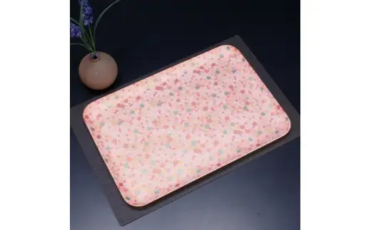 タツクラフト 友禅和紙トレー L 39cm 2枚セット 小花 吹雪 【Tk320】【ttcf922-yul-4】