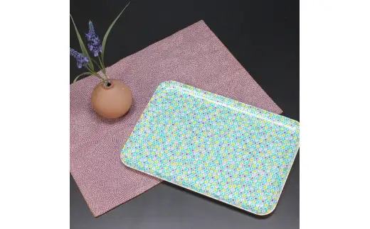 タツクラフト 友禅和紙トレー L 39cm 2枚セット 桜 金平糖 水色 【Tk323】【ttcf922-yul-7】