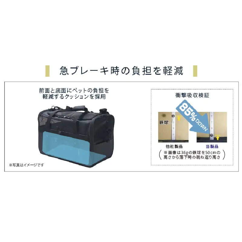 （チャコール）ドライブペットキャリーM（PET-003M）目安体重15kgまでのペットに！衝撃吸収クッション有キャリーバッグ