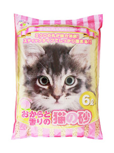 定期便 全3回 3か月毎 猫砂 おからと香りの猫の砂 6L×7袋×3回 ピーチの香り 植物由来 水洗トイレ 流せる 強力消臭 香り付き ペット 猫 動物 ペット用品 消耗品 静岡 富士市 [sf024-024]
