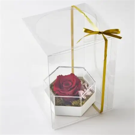 【プレミアム大輪ローズ】モダンプリザーブドフラワーアレンジメント「ダーククリムゾン」_花・観葉植物 造花・プリザーブドフラワー 花 _【1578553】